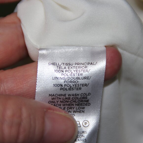 Ann Taylor Women's Cream Wide Leg Pants Size 8 Side Zip Trousers Business Casual - Picture 9 of 16